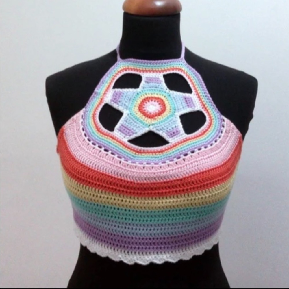 *NEW* Rainbow Crochet Top